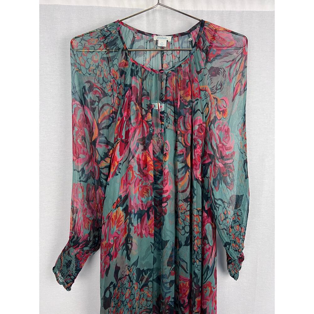 Sundance Dress Janella Midi Sheer Floral Boho Western Country Sundress Feminine - Picture 4 of 9